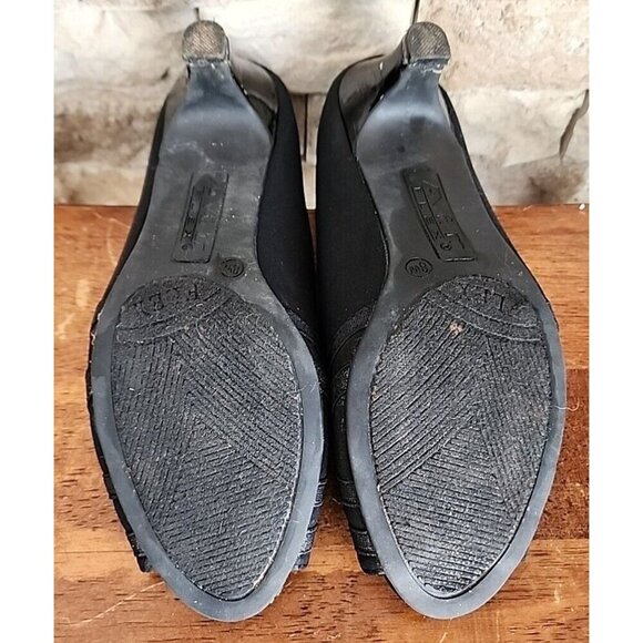 Aix Flex Black Open Toe Heel Size 8  Dress or Casual - Picture 9 of 10